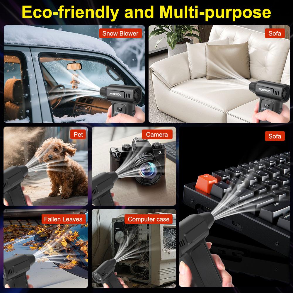 Car Accessories 2025 New Blowing Snow Violent Hair Dryer Electric Air Duster M9 Car Fan Type-C Charging Portable Turbo Jet Fan Cleaning Blower Tool