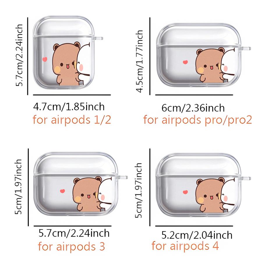 Cartoon Couple Clear Earphone Cases Cover Case For Airpods Pro3 Pro2 4 2 3 Pro 1