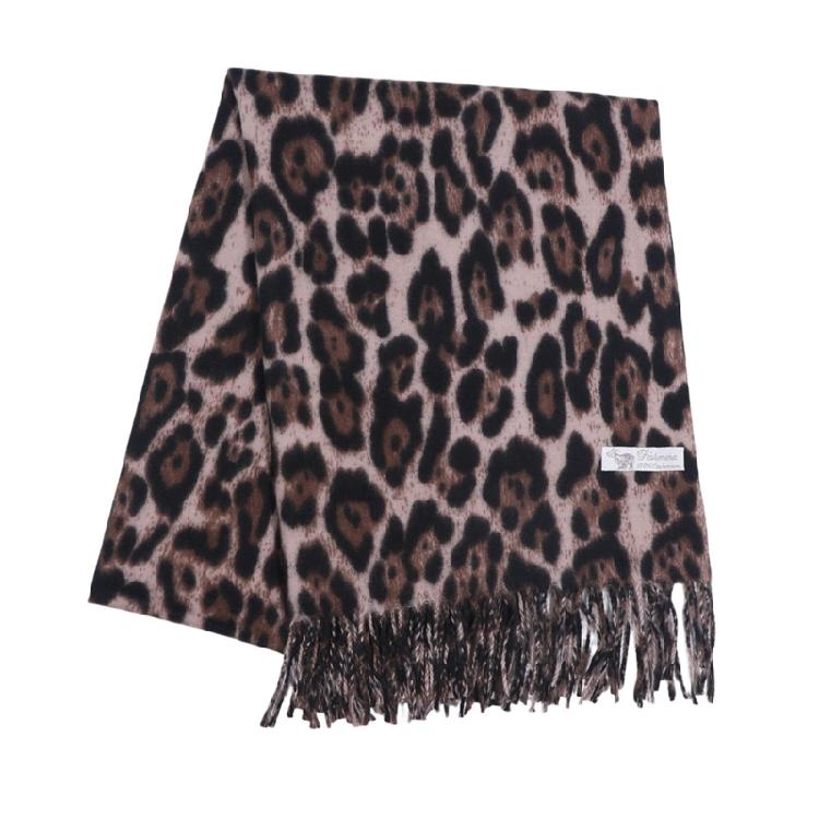 Soft Leopard Print Thickened Scarf Winter Shawl Lightweight Polyester Neckerchief Shawl For Women And Girls