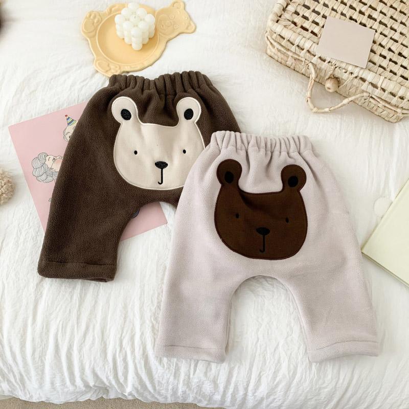 

Леггинсы с эластичной резинкой на талии, двусторонний бархат с рисунком медведя для маленьких мальчиков и девочек
