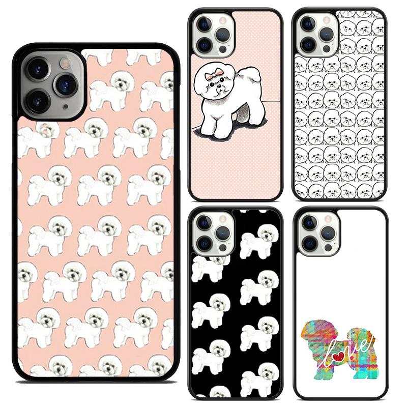Cute Cartoon Bichon Frise Phone Case For iPhone 17 Air 14 15 16 16e 13 12 Max Cover For Apple 11 Pro Max Plus Coque