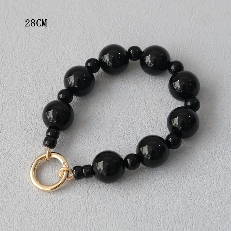 New Phone Accessory Wooden Chain Candy Beaded Luxury Phone Case Chains Acrylic Handle Lanyard Cell Mobile Patch Charm Strap