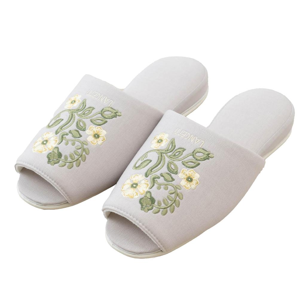 LANCETTI Senko Liguria Size 47169 Slippers, 23.5-25cm, Beige,