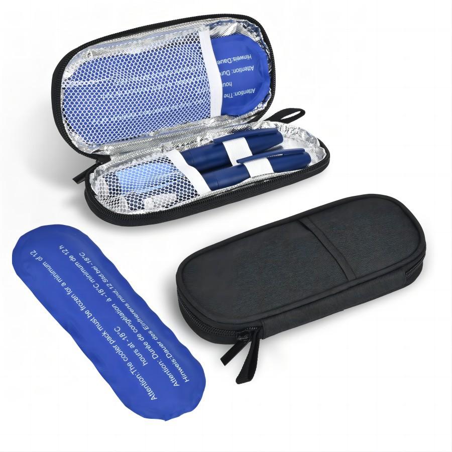 

Сумка-холодильник для инсулина с 2 пакетами со льдом, сумка для диабетических принадлежностей, безопасная и холодная, диабетический холодильник для лекарств для путешествий