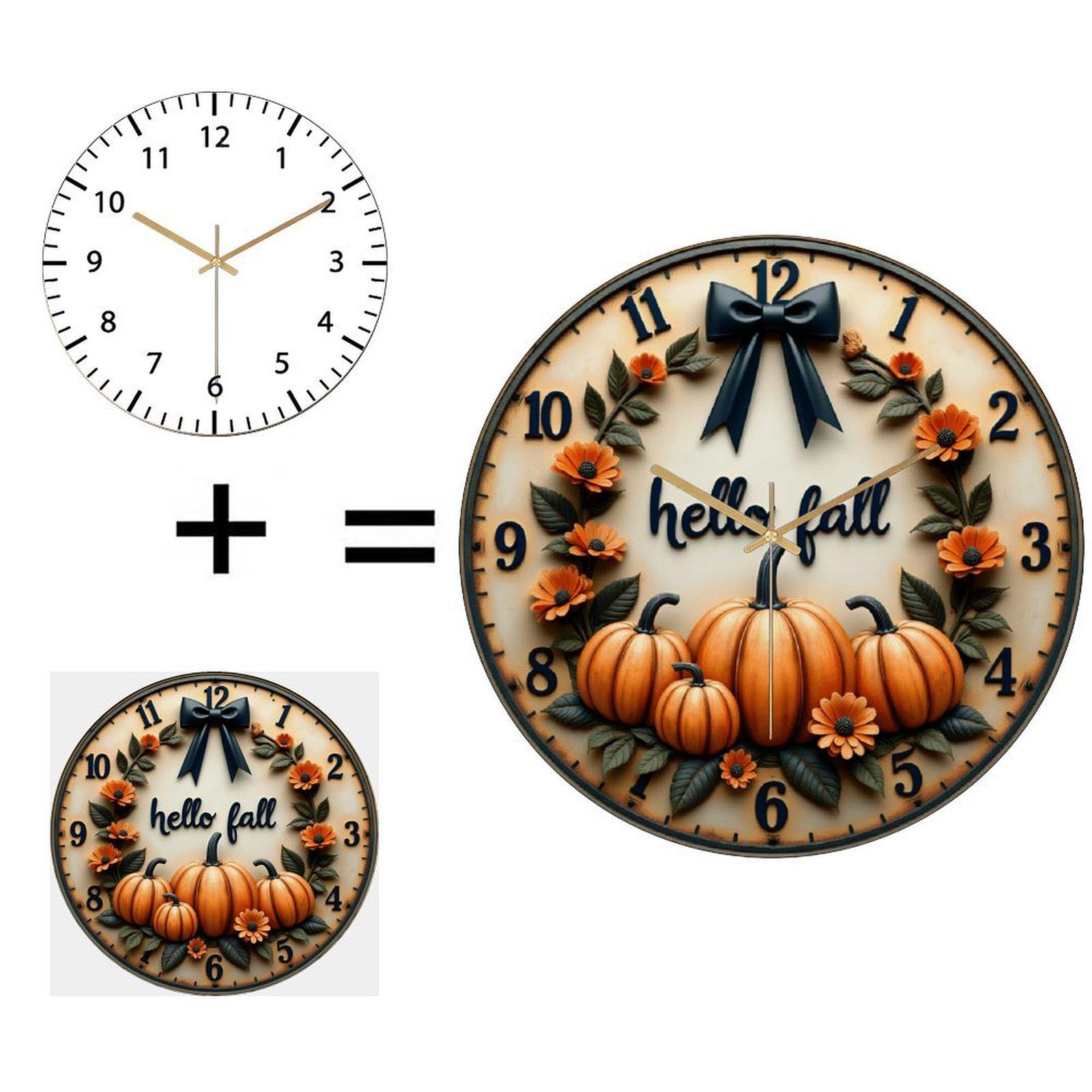 Contemporary Art 30cm Round Glass Wall Clock as a Decorative Statement Piece (White,12 in(30.48cm))