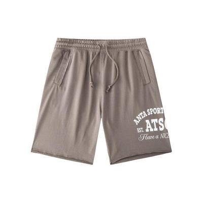 Lifestyle Series Printed Letter Mid-Rise Drawstring Loose Casual Shorts Men Shorts Majestic-Gray 152428302-1