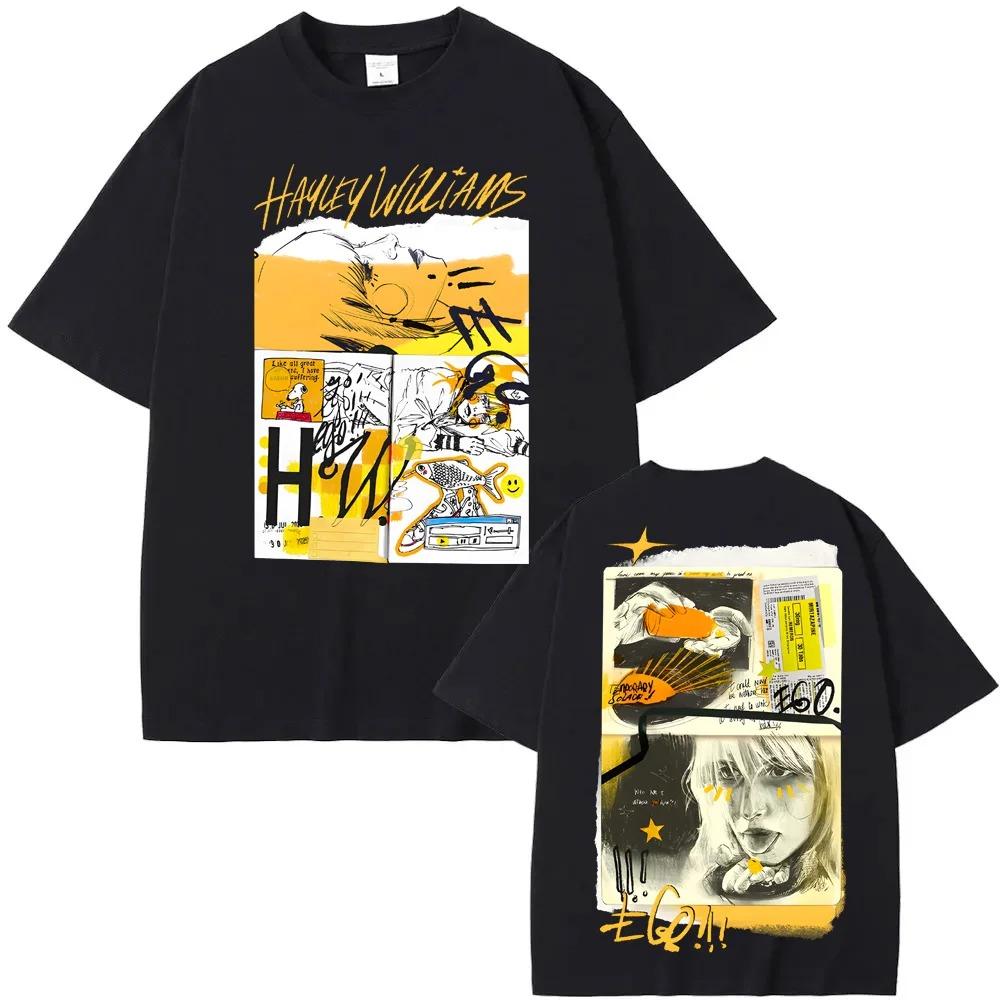 Ego Black TShirt Hayley Williams Same Style Unisex Summer Short Sleeve 100 Cotton Crew Neck Comfortable Women Men Tshirt