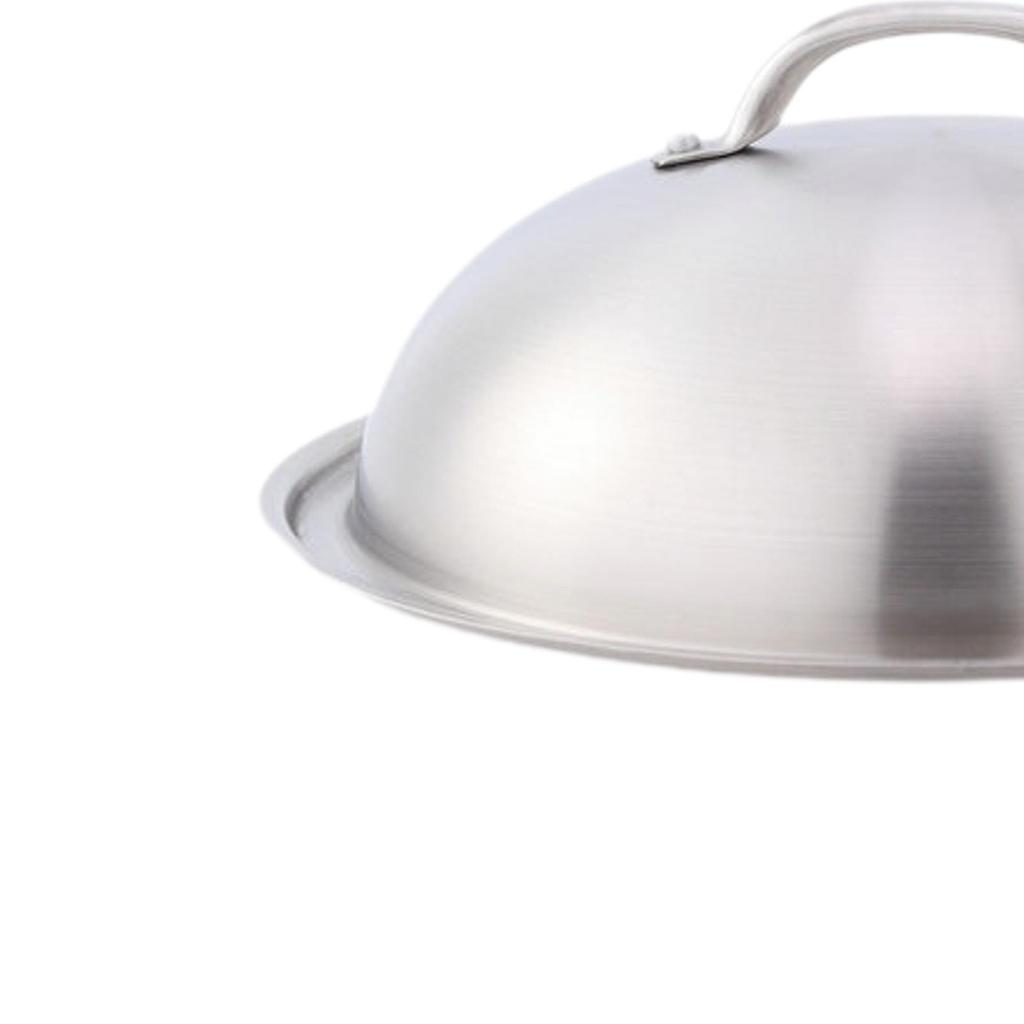 Round Basting Cover 12.6'' with Handle Grilling Stainless Steel Cheese Melting Dome for Steak Cooking Kitchen Burgers Sandwiches