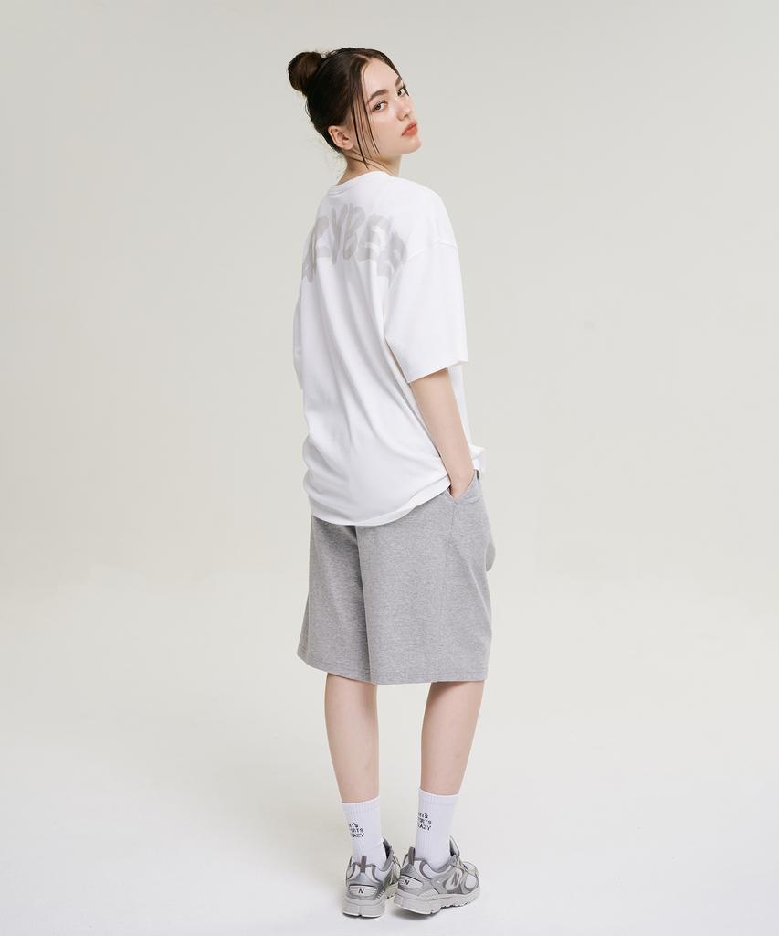 Leijibi One-Pleat Giant Fit Fresh Bermuda Pants W Melange Grey