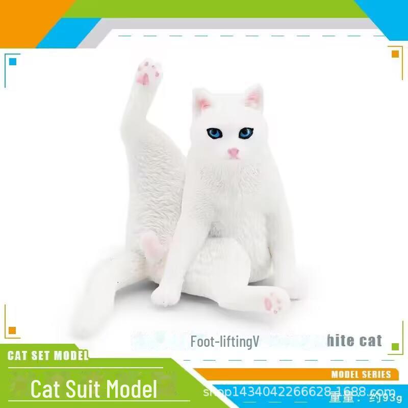 Seashell Cat Figurine: Realistic Kitten Toy Model
