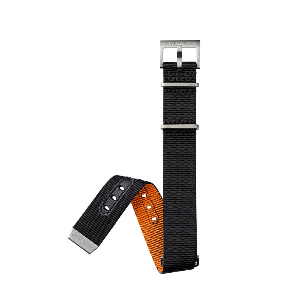[Hamilton] Black, Orange NATO Strap 20mm H6008231001