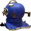 45.72 cm Nautical Mark V Divers Diving Helmet Blue Handmade Marine Divers Solid Steel, Brass Scuba Diving Helmet Gift