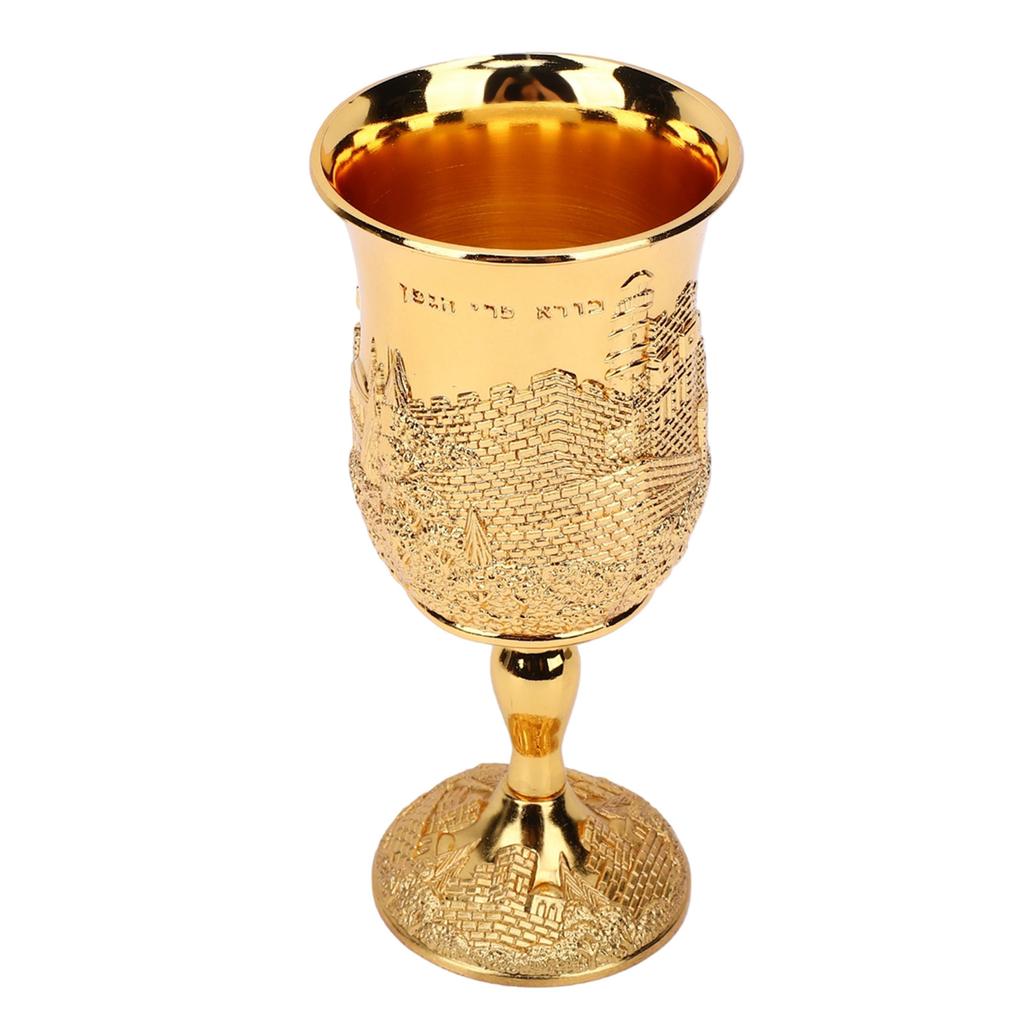 Kiddush Cup Set European Multifunctional Vintage Stemmed Wine Cup and Plate for Wedding Festivals
