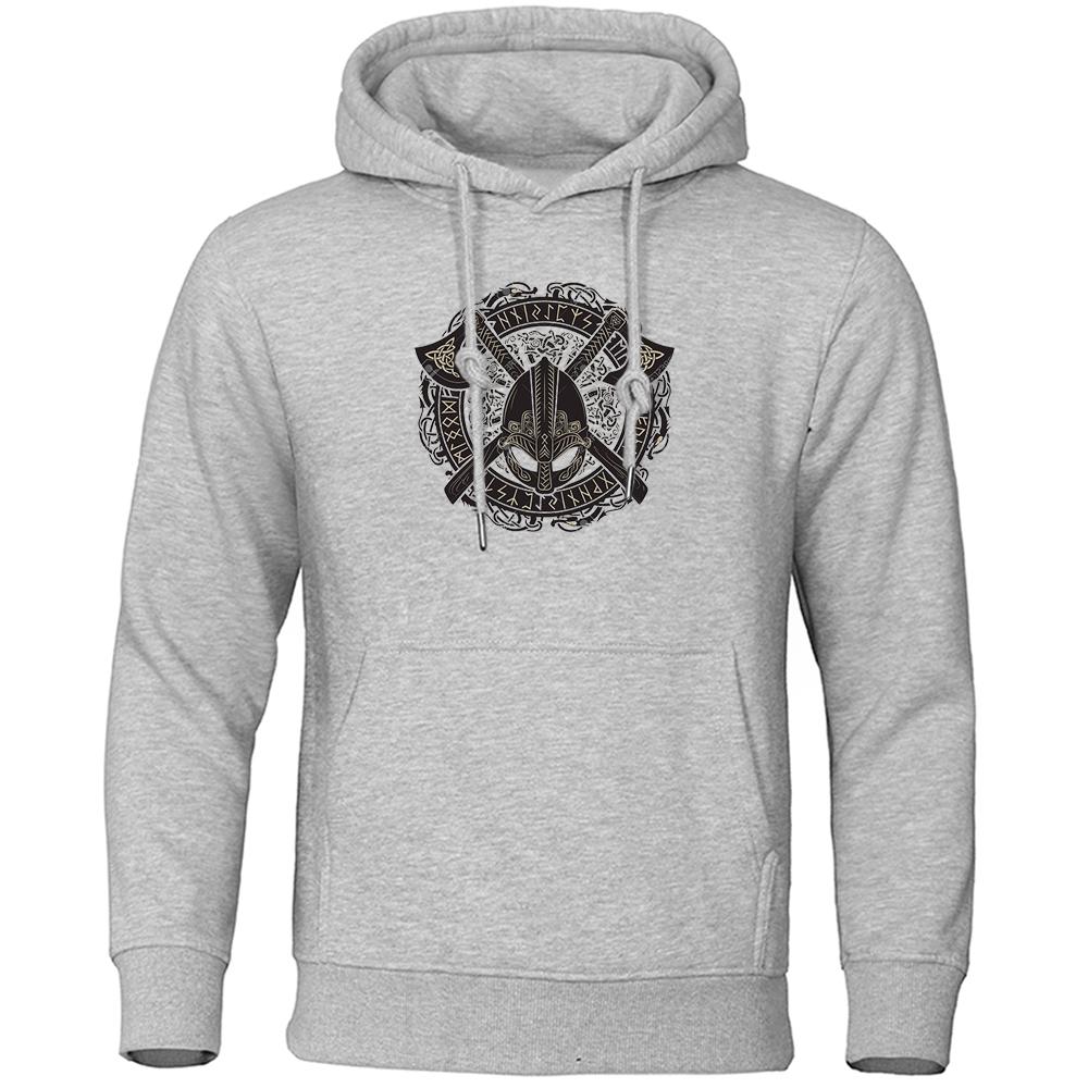 

Мужские и женские пуловеры с длинными рукавами викингов, модные мужские толстовки с индивидуальным принтом, свободные мужские толстовки в стиле ретро 3XL серый