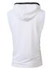 Mens Casual Sleeveless Hooded Solid Pullover Tank Top