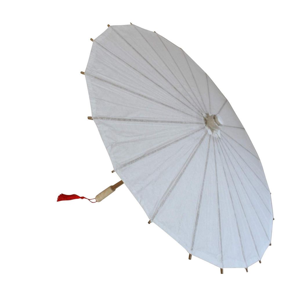 Smiti Japanese Paper 9 Diameter Set of 5 Umbrella, Umbrella, Parasol, Plain, Colors, 60cm, White,