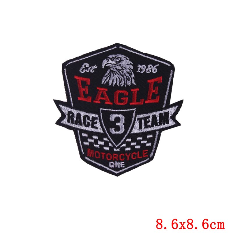 Red Punk Heart Embroidered Patches On Clothes Design Skull Patch Iron On Patches For Clothing Stickers DIY Sewing Fusible Badges