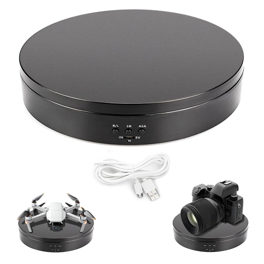 3 Speeds Jewelry Rotating Turntable Motorized 360 Degree Turntable  Photography Displays