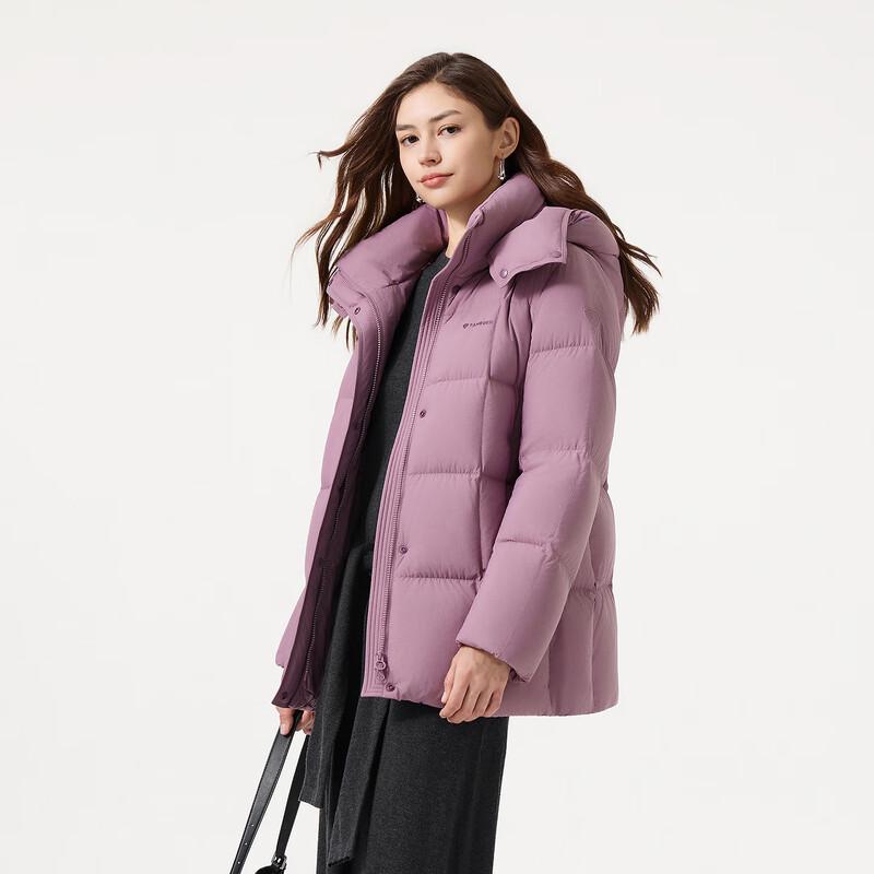 Tamboer Women's Mid-Length Detachable Hood Down Jacket TB5530558Z