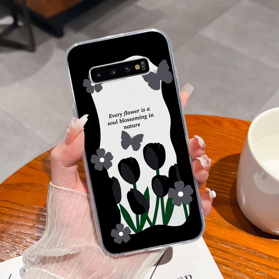 For Samsung S10 Lite Plus S10E Phone Case Creative Stamp Soft Clear Silicone Anti Drop Back Cover For Samsung Galaxy S 10 E Mask