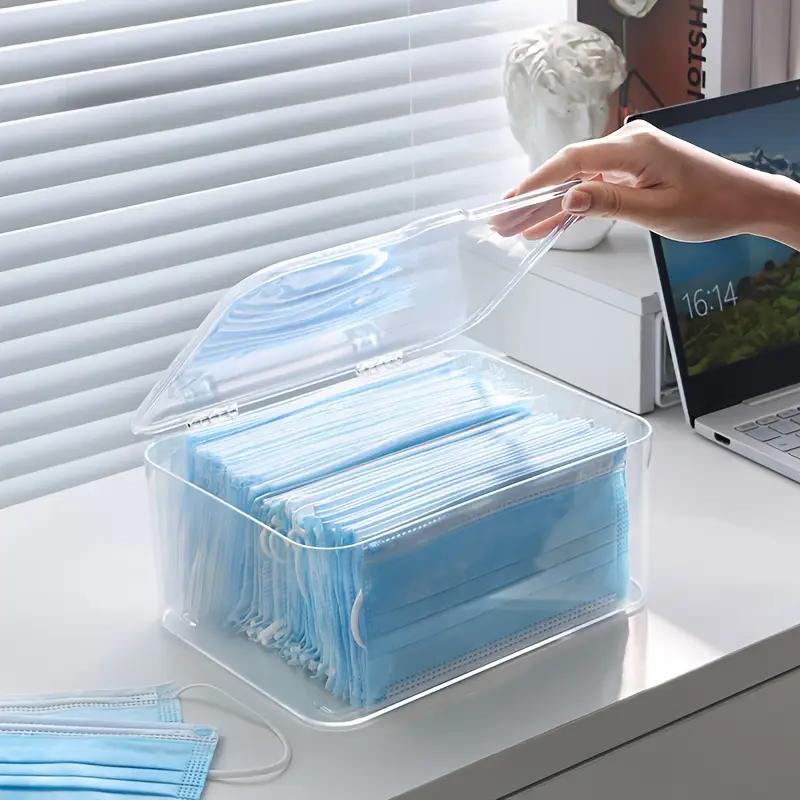 

Desktop Transparent Box Portable Cosmetics Container Jewelry Organizer Makeup Medicine Cotton Dustproof Covered Storage Box