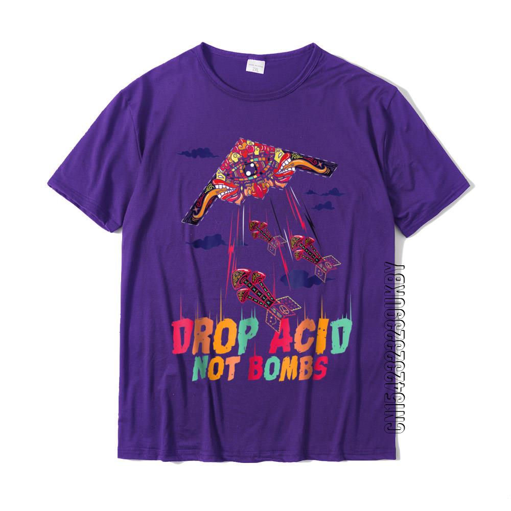 Lustiges Drop Acid Not Bombs T-Shirt Psychedelisch LSD Liebe Baumwolle Herren Oberteile T-Shirt Comics T-Shirts Gruppe Slim Fit