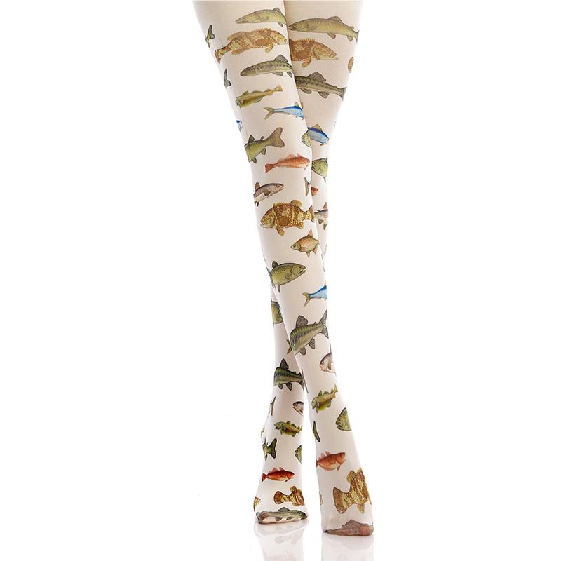 New Japanese Style Floral Printed Pantyhose Lolita Stockings Harajuku Tights Colorful Tropical Fish Cake Sushi Print Pantyhose