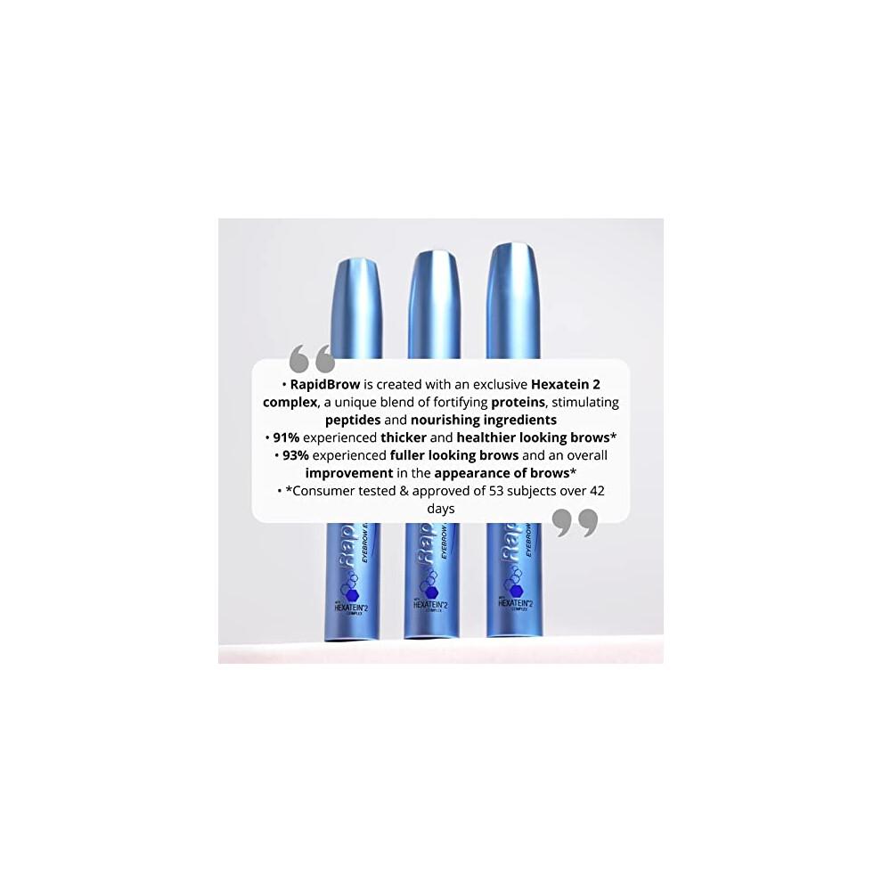 RapidBrow Eyebrow Enhancing Serum, Hexatein 2 Complex, 3 ml (Pack of 1)