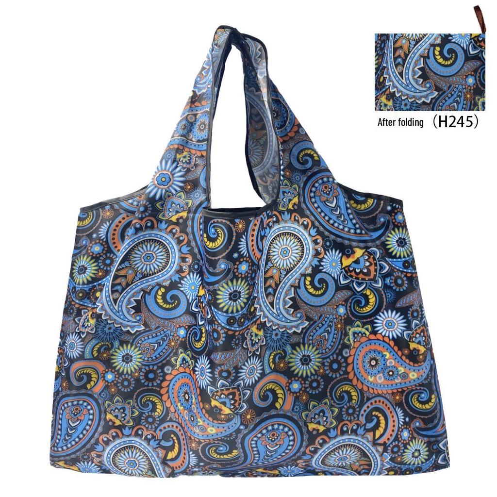 Foldable Tote Bag for Groceries - Large Capacity, Southeast Asian Print