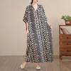 DIMANAF New 2026 Women Plus Size Spring Summer Beach Vintage Long Dress Loose Oversize Maxi Floral Print Black