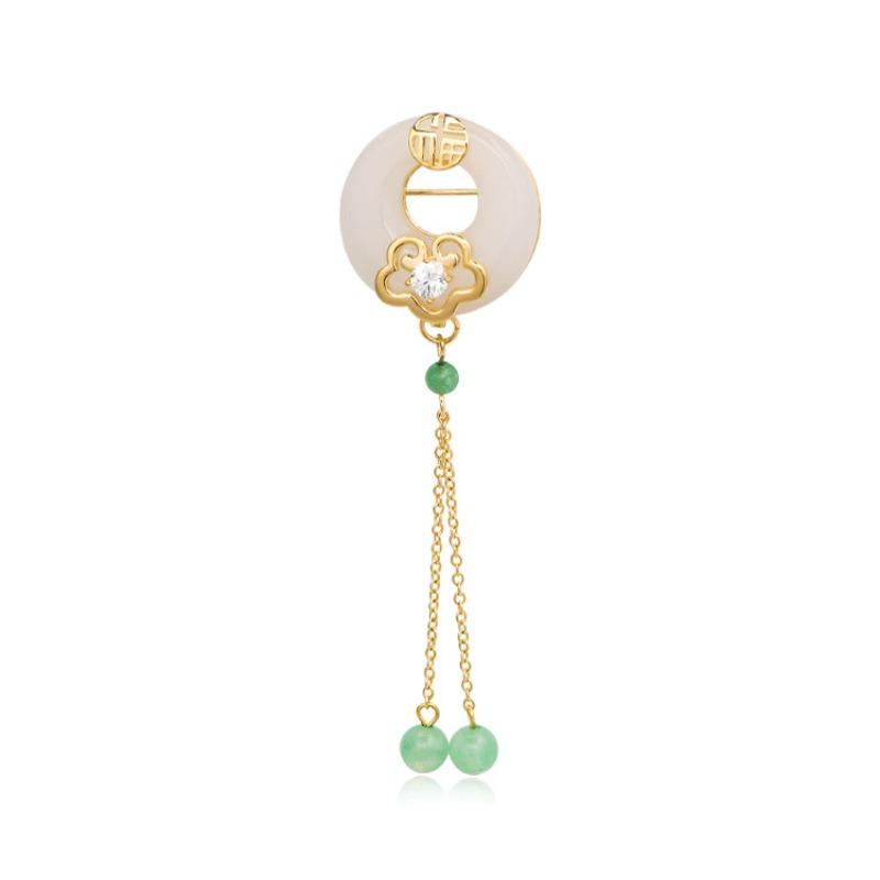 "Fu Character, Good Fortune, Peace and Safety Clasp Brooch, High-end Cheongsam, Suit Accessory, Anti-glare Corsage.