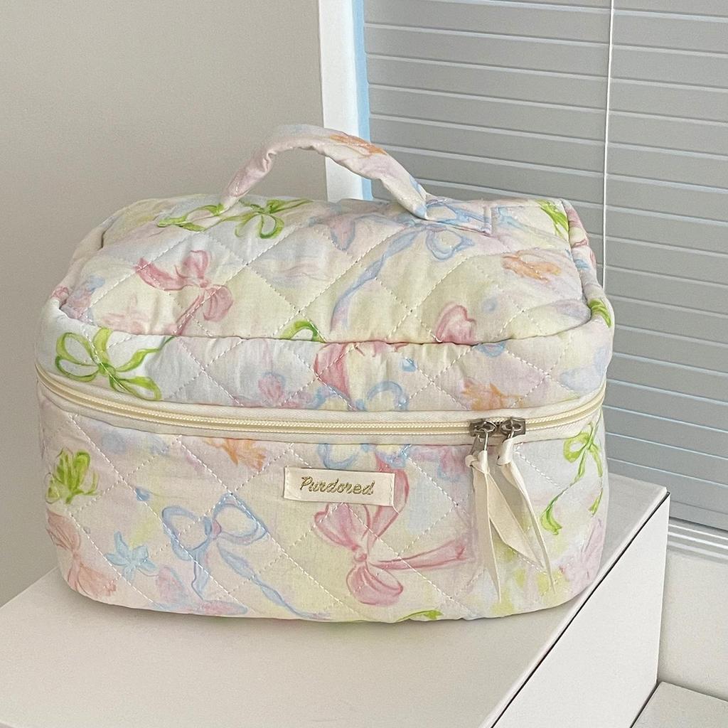 Lila Traum Schmetterling Make-up Tasche – Macaron Colorblock Aufbewahrung für Mädchen