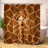 Funny Animal Shower Curtain Giraffe Jungle Safari Tropic African Wildlife Black and White Modern Designer Cool Bathroom Decor