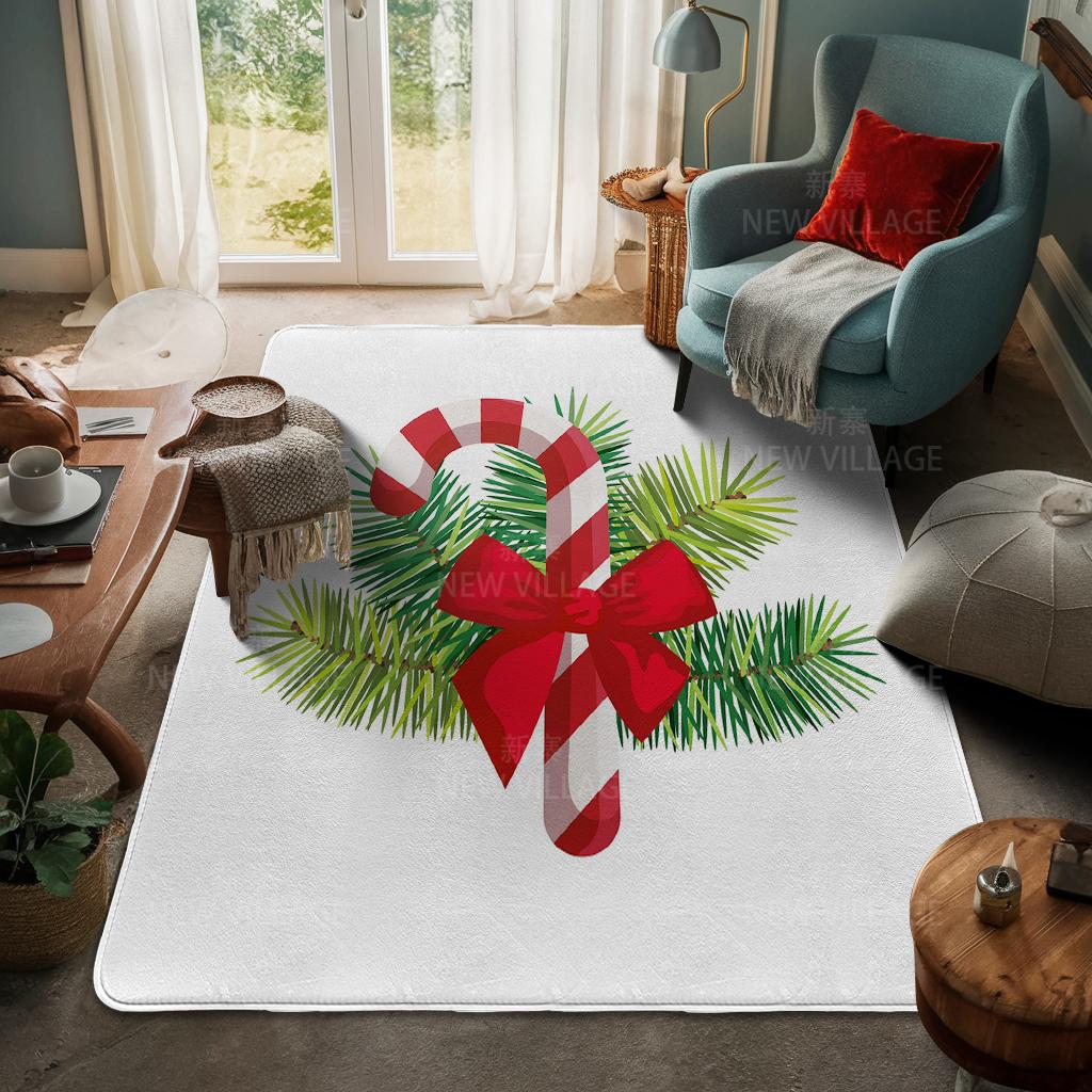 House Entrance Carpet Home Door Mat Living Room Bath Foot Bathroom Non-slip Water Absorption Rugs Bath Merry Christmas Winter