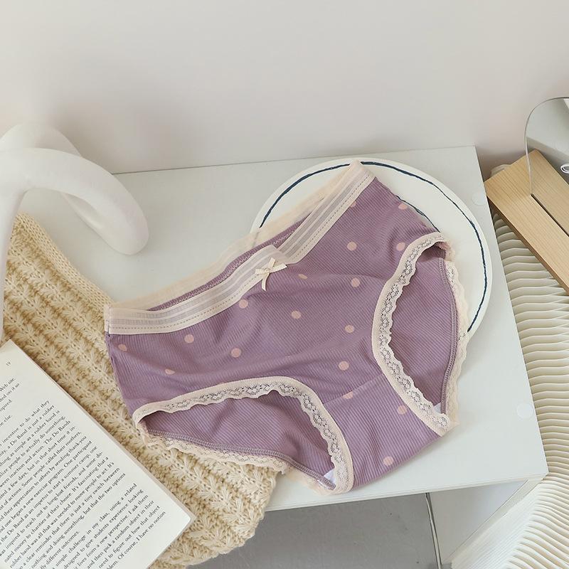 Damen Frühling Sommer Leicht Schleife Spurlos Bequem Atmungsaktiv Baumwolle Anti Bakterien Zwickel Unterteil Mittelhohe Taille Slips