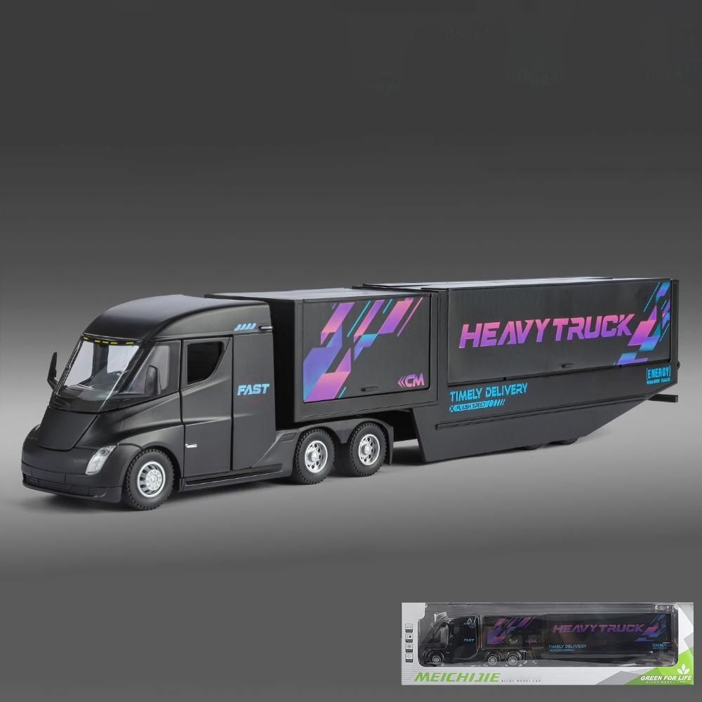 1/32 Tesla Semi Container Truck Transport Vehicle Truck High Simulation Metal Vehicle Model Excellent Home Desktop Trendy Ornament Boy