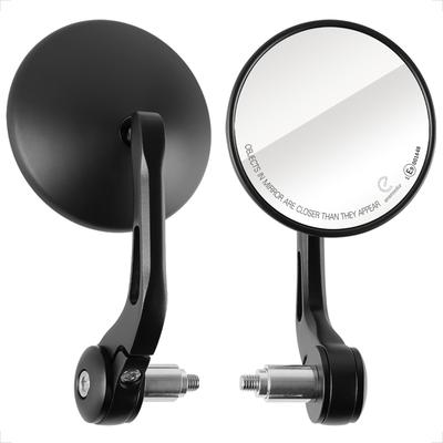 Evermotor Bar End Mirrors, 360° Rotation Adjustment, Aluminum, E-Mark Certified, Universal Fit, Set of 2 (Left and Right)