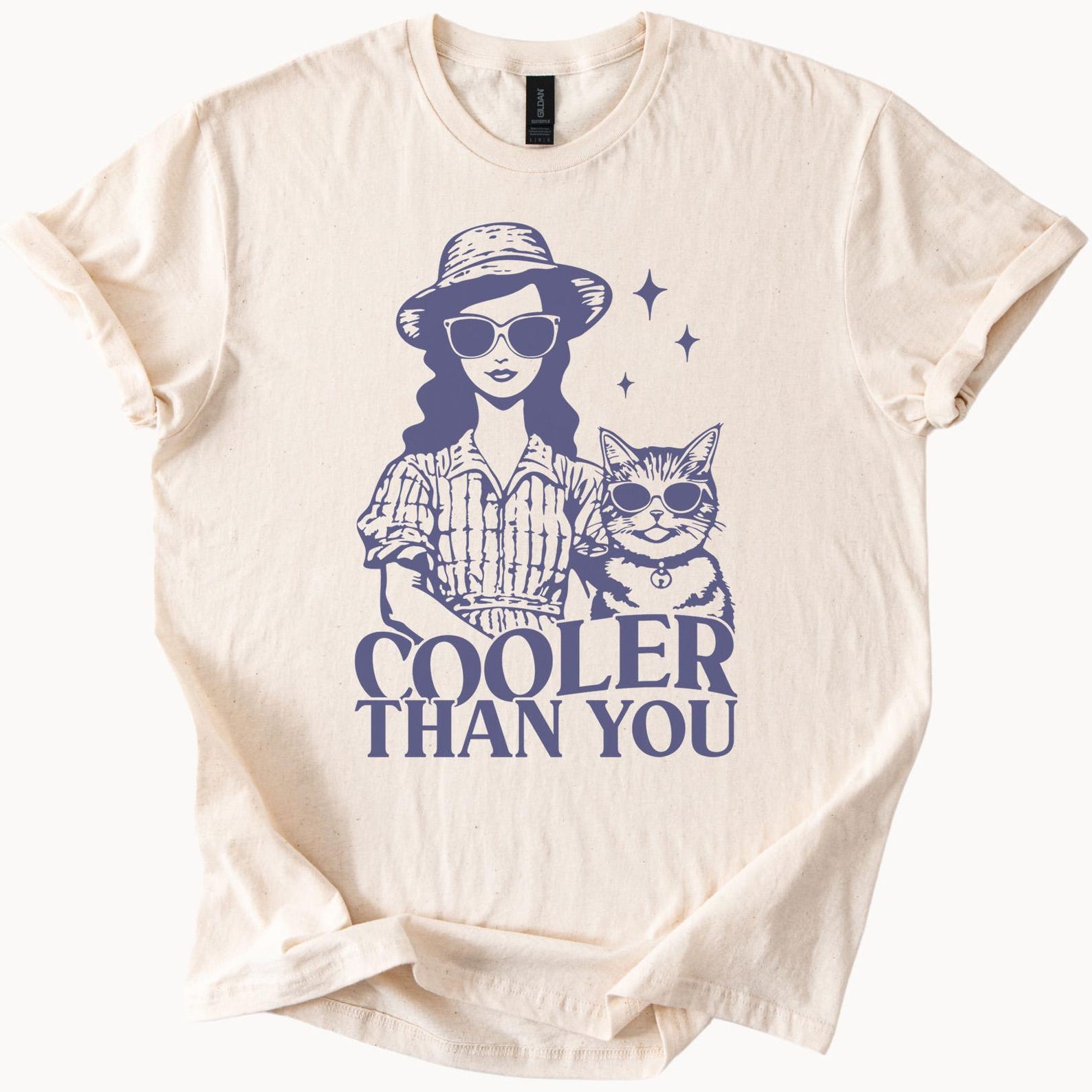Cool Girl With Sunglasses Cat Graphic Shirt Cooler Than You Funny Cat Lover T Shirt Cute Summer Graphic Tee Gift For Cat Mom 110
