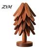 Heat Resistant Trivet for Kitchen Collapsible Wooden Trivets Hot Dishes, Christmas Tree Shaped Pot Mat Table, Wood Insulated Coaster Pots Holder