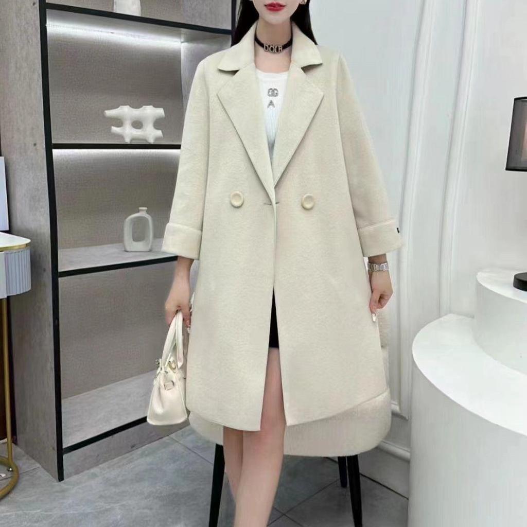 2025 Women's Slim Fit Double-Sided Wool Mid-Length Coat