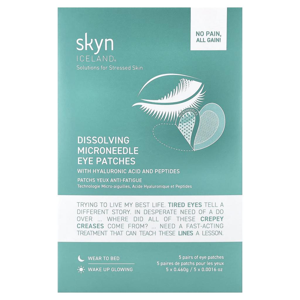 Skyn Iceland, Dissolving Microneedle Eye Patches, 5 Pairs, 0.460g (0.0016oz)