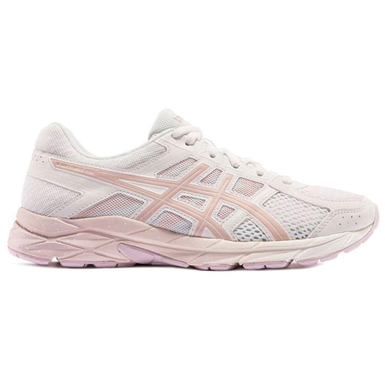 Asics Gel-Contend 4 Comfortable Fresh Fabric Synthetic Leather Cushioning Breathable Low-Top Casual Running Shoes Women sneaker White Pink T8D9Q-105