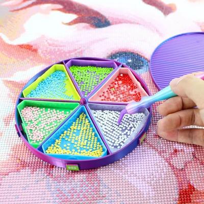 DIY Craft Diamond Painting Tray Kits Multi-Color Embroidery Large Diamond Painting Tray With Lid Rotating Stackable