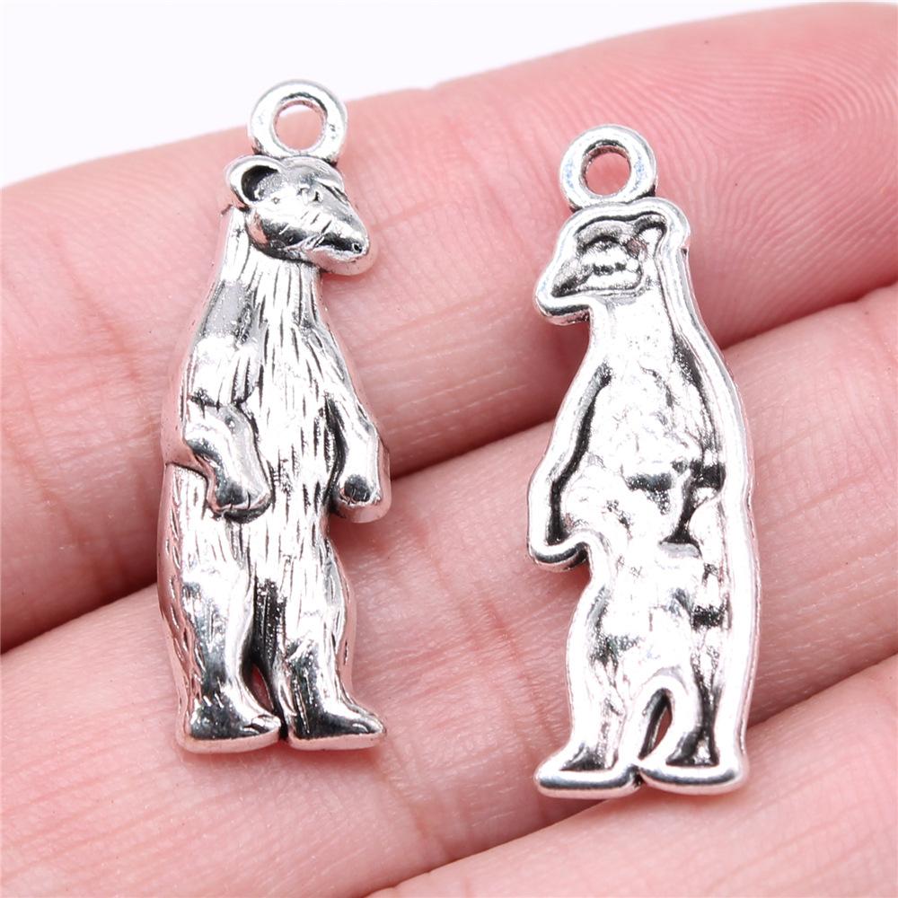 10cs Cute Animal Panda Bear Charms Pendants Antique Jewelry Making DIY Handmade Craft Pendant