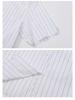 TBJL Women's White Pinstripe Campus Style Short Sleeve Blouse