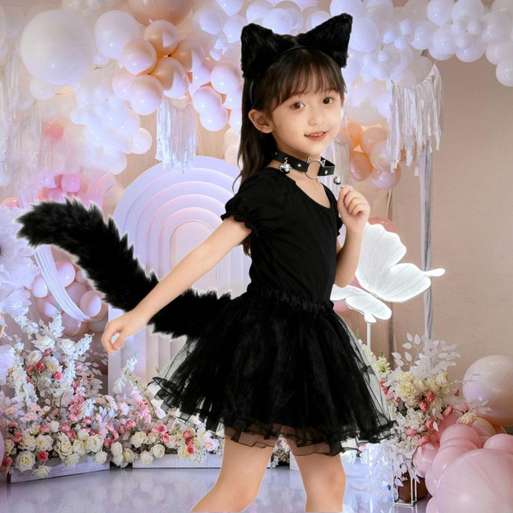Animal Ears and Tail Set Plush Costume Accessory for Fancy Dress Birthday Carnival Cosplay