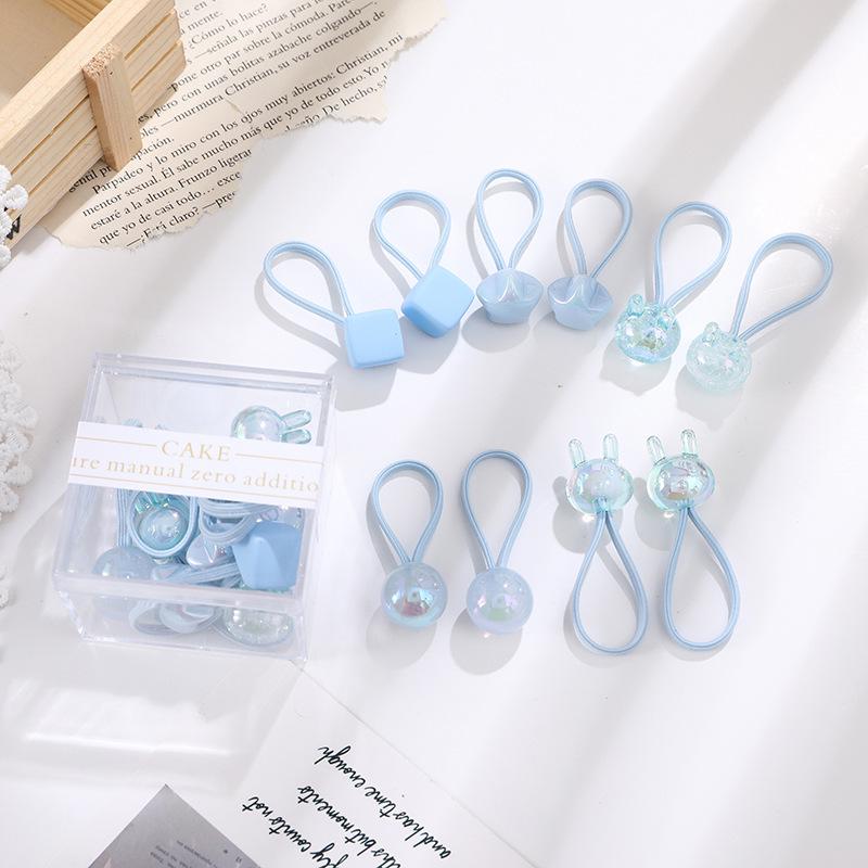 

Children s Korean Style Cute Cartoon Candy Color Elastic Hair Ties - Baby Love Hair Rings синій