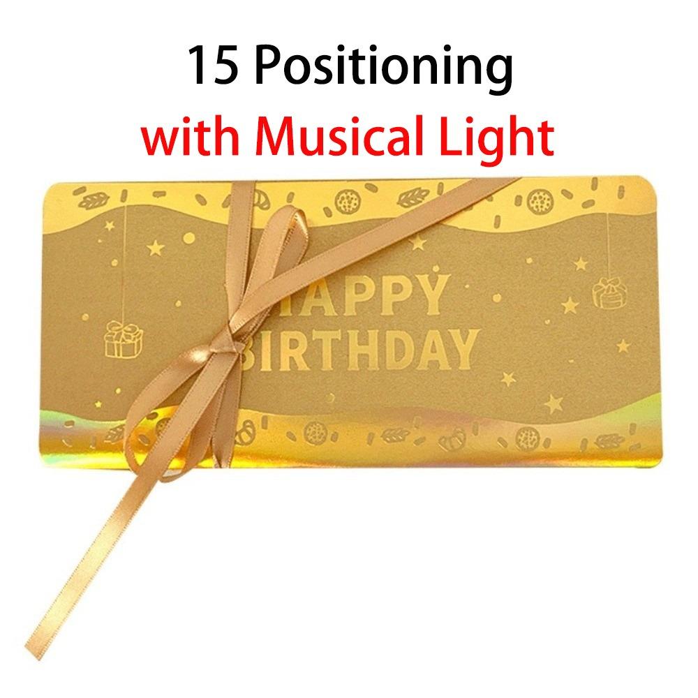 3D Födelsedag Rött Kuvert Hälsningskort Vikbart Födelsedag Rött Kuvert Musikalisk Ljus Hälsningskort Flera Kortplatser