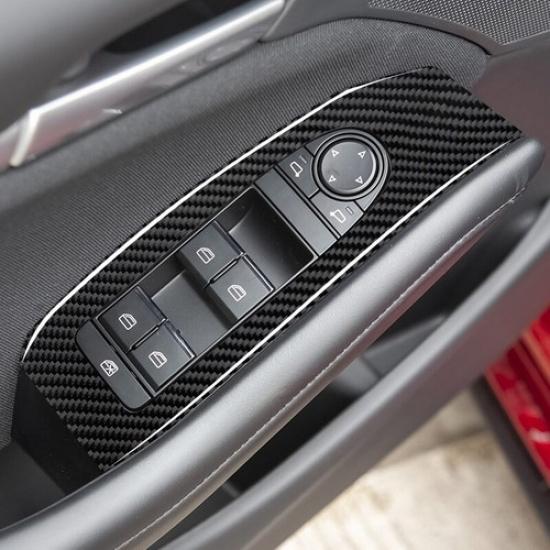 Carbon Fiber Door Window Lift Swtich Panel Cover LHD For Mazda 3 Axela -2024