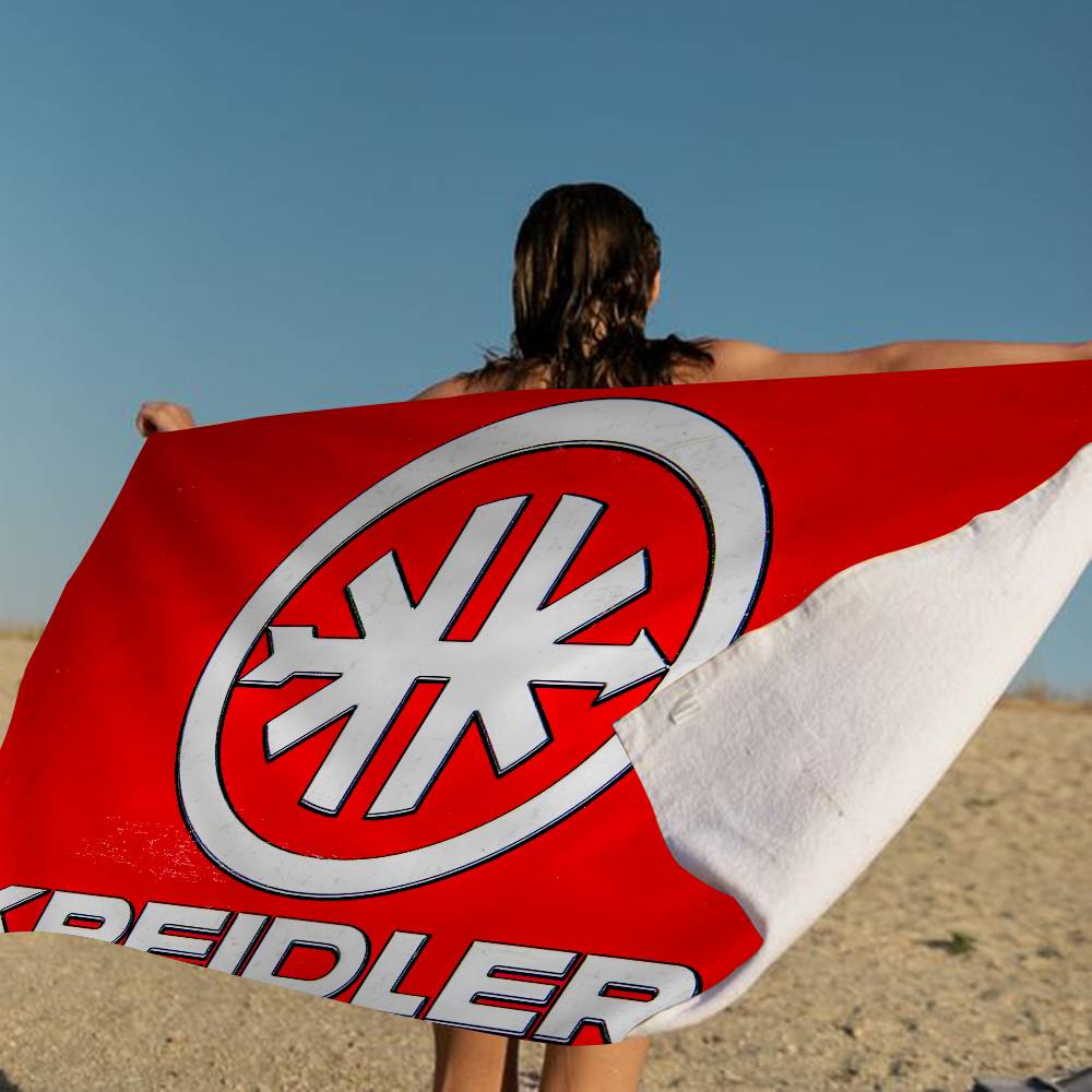 Serviette de Plage Microfibre Logo K-Krei-Dler Absorbante Séchage Rapide Douce Serviette de Yoga Natation Station Balnéaire Alpinisme